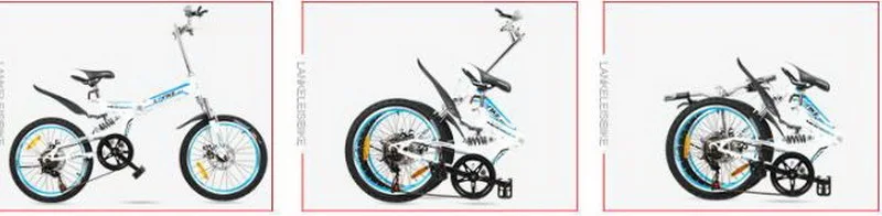 Cheap Venividivici 20 inch 7 speed disc brake Folding bike Shock front Aluminum frame alloy ring fork Adult mini mountain bicycle 3