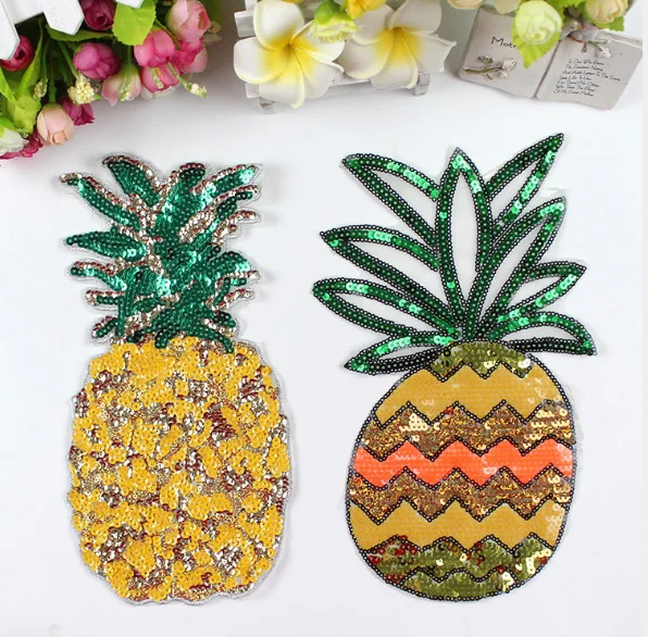 Reversible Change Color Sequins Patches Pineapple plant pattern Sewing Embroidery Patch Motif Applique DIY Clothing | Дом и сад