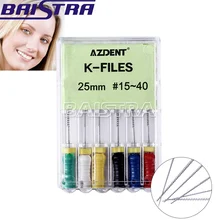 Стоматологический Niti k-файлы 25 мм#15-40 Эндодонтический корневой канал для ручного использования файл стоматолога инструменты для отбеливания зубов материал