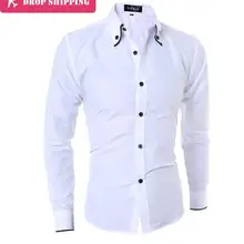 Дропшиппинг Camisas Hombre Vestir Chemise Homme горячая Распродажа рубашки с длинным рукавом облегающие мужские платья