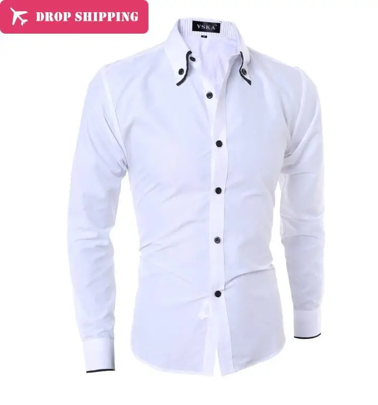 

DropshippingDrop ShippingCamisas Hombre Vestir Chemise Homme Hot Sale Long Sleeve Shirts Slim Fit Mens Dress