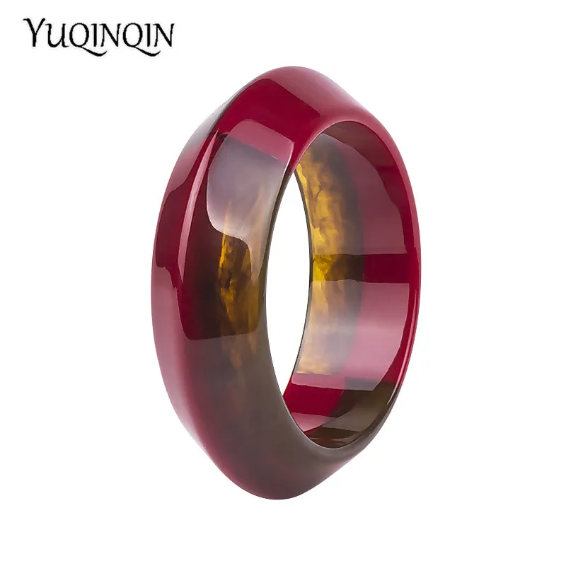 Acrylic Cuff Bracelet Bangles for Women Resin Geometric Wide Charm