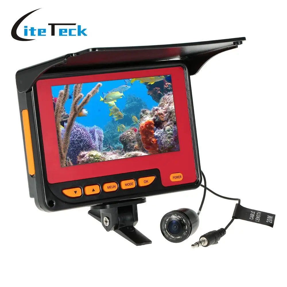 الصيد كاميرا 20 M كابل الاتحاد الأوروبي/الولايات المتحدة التوصيل 4.3 ''الرقمية LCD 1000TVL صياد السمك HD الصيد شاشة عرض فيديو تحت الماء مسجل دي في أر
