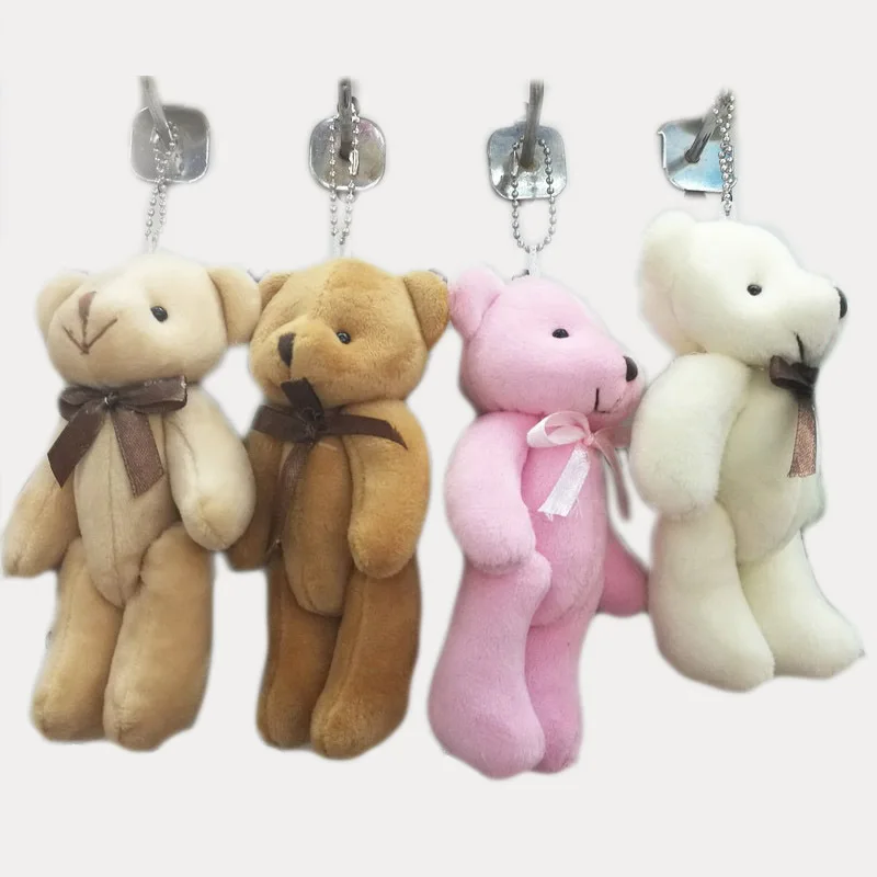 

13cm Cute Teddy Bear Joint Bears Plush Toys Bear Pendants Dolls DIY Wedding Party Bouquet Decor