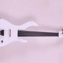 Твердая древесина белый цвет 4 струны электрическая скрипка 4/4 гитара с изображением пламени форма мощный звук Лада 5-58