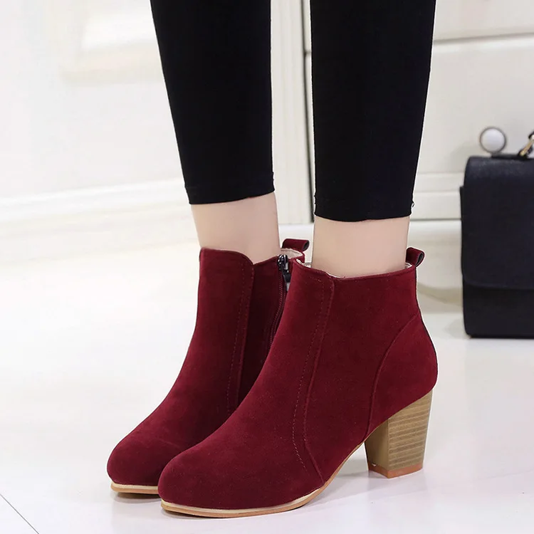 

Sexy fashion Ankle Spring Autumn women Boots casual Comfortable Boots zipper High Heels Women Boots shoes women