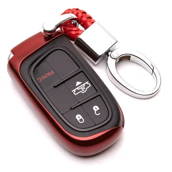 

New TPU Car Key Cover Case For Jeep Grand Renegade 2014 2015 Cherokee Chrysler 200 300C Compass Patriot Wrangler Car Accessories