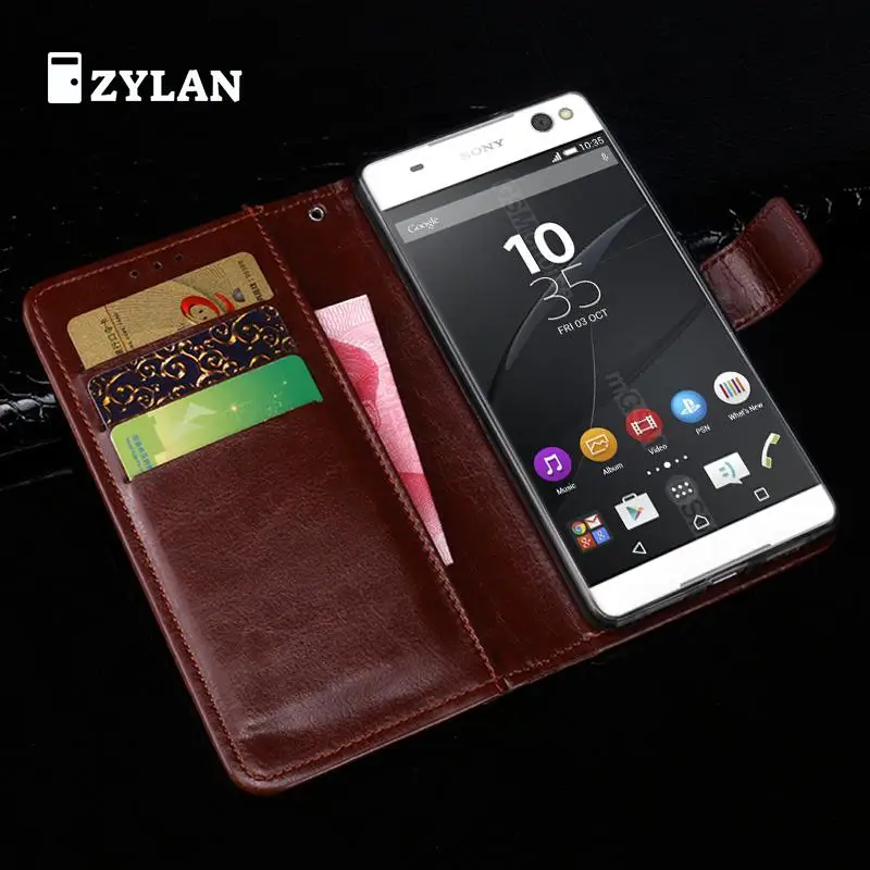 ZYLAN Роскошный кошелек Флип кожаный чехол для Sony Xperia C5 Ultra Dual E5533 E5553 Чехол задней