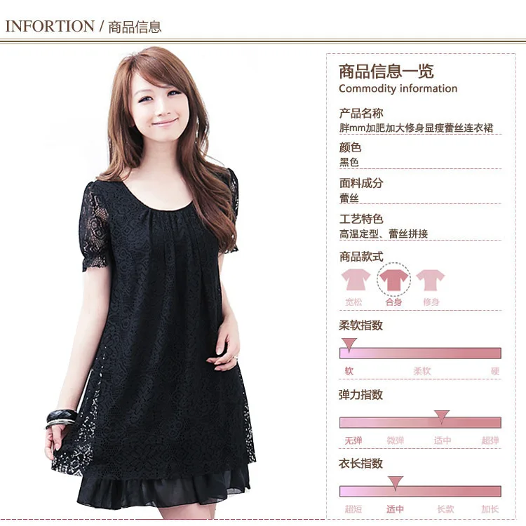 

Retail Women summer lace dress 2014 party dresses women clothing plus size M,L,XL,2XL,3XL purple,blue,black casual dress