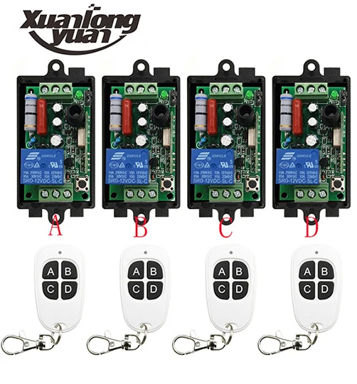 

xuanlongyuan AC220V 1CH RF Wireless Mini Switch Relay Receiver Remote Controllers & White Transmitter Garage Doors /window /lamp