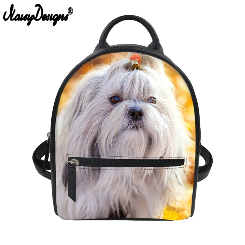 Бесшумный мини рюкзак для девочек Schnauzer Shih Tzu Husky с принтом собаки маленькая сумка