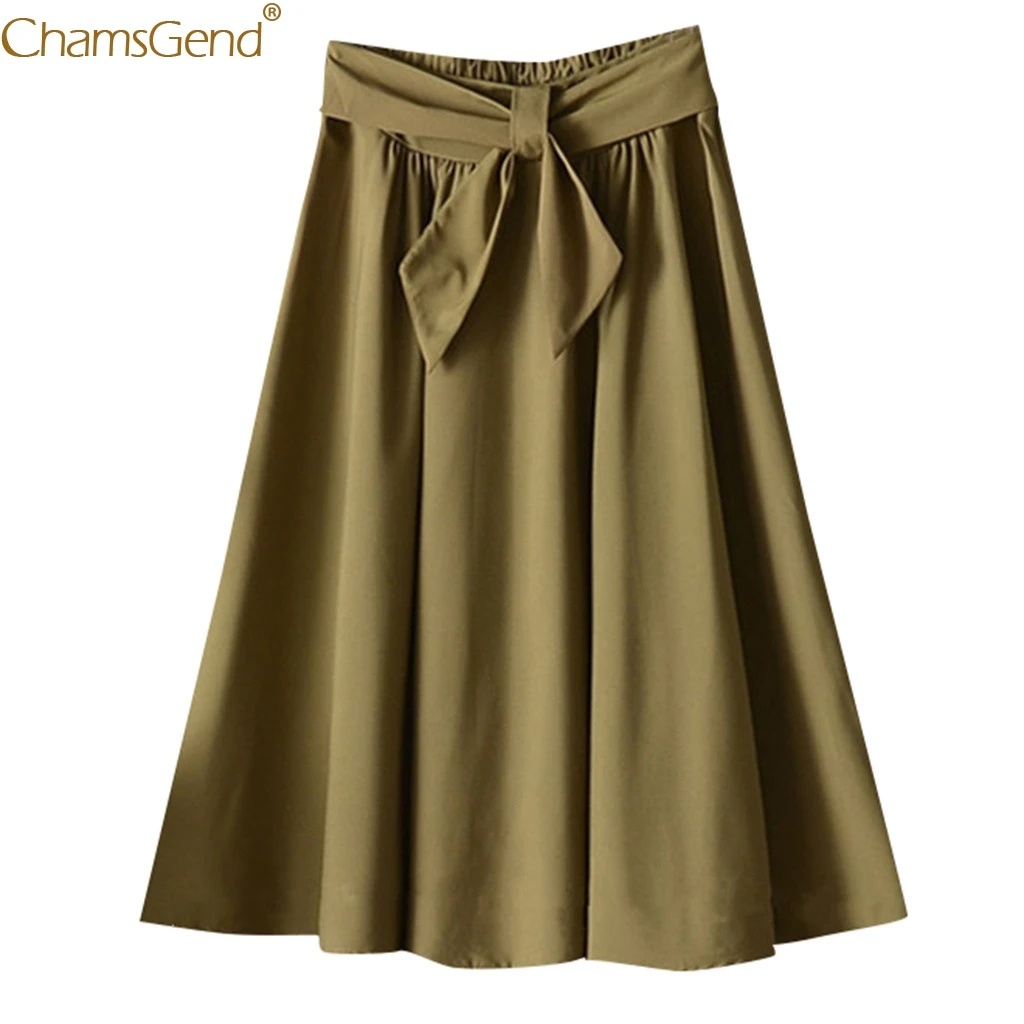 

Summer Skirts Womens Skirts Womens Plus Size Knee Length Summer Polyester PolyesterWith Belt A-line School Skirt Casual May