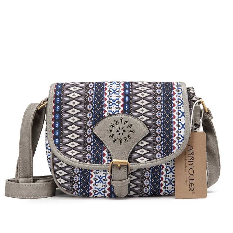 Annmouler брендовая дизайнерская женская сумка на плечо, винтажная открытая сумка через плечо, маленькая сумка из искусственной кожи, сумки-мессенджеры в богемном стиле