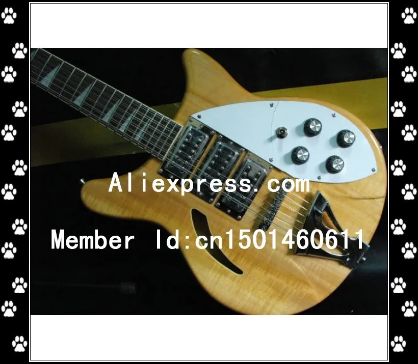 New Arrival 370 3 Pickups With 12 Strings Natural Wood Colour Electric Guitar High Quality Musical Instruments G21 | Спорт и