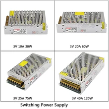 Регулируемый импульсный источник питания DC3V 10A/20A/25A/40A 180 Вт переключатель трансформатора AC110V 220 V к DC 3 v для светодиодной ленты с ЧПУ
