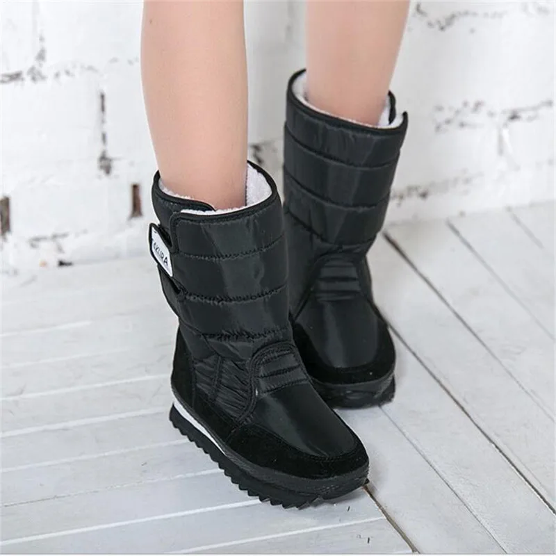 Big size New 2016 women Winter Boots Shoes Snow Shoes Black warm Warm Waterproof Boots Cotton