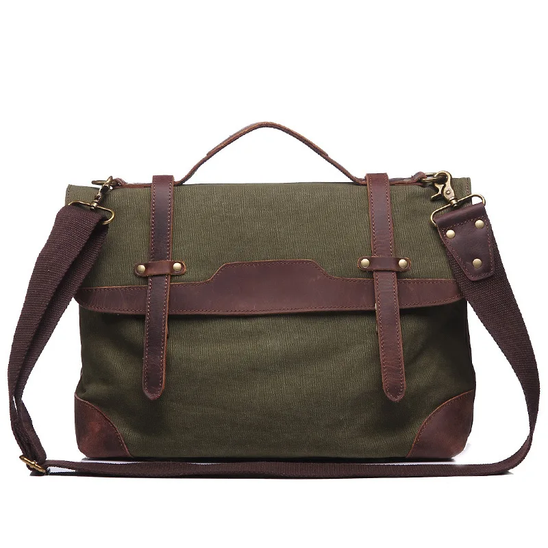 

YUPINXUAN Europe Fashion Designer Canvas Leather Handbags for Men Wateproof Shoulder Bags Canvas Messenger Bags