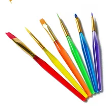 6 шт./компл. красочные Fondant(сахарная) кисти инструменты для украшения торта живопись Обледенение комплект пыли DIY Приготовление выпечки Кондитерские инструменты для торта