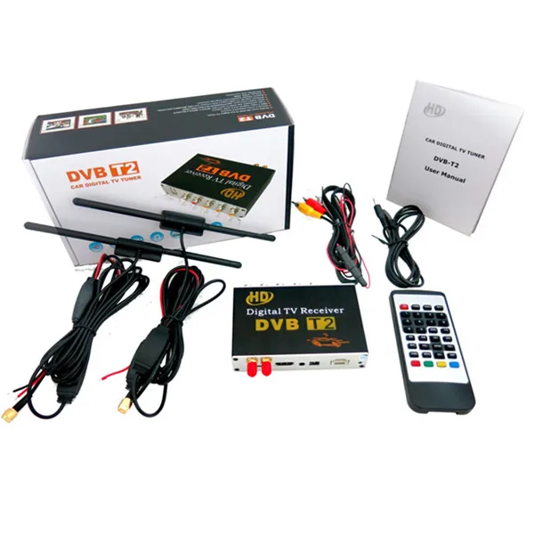 Ectwodvd High quality Car Accessories HD Digital DVB T2 TV receiver Car DVB T2 Digital TV tuner