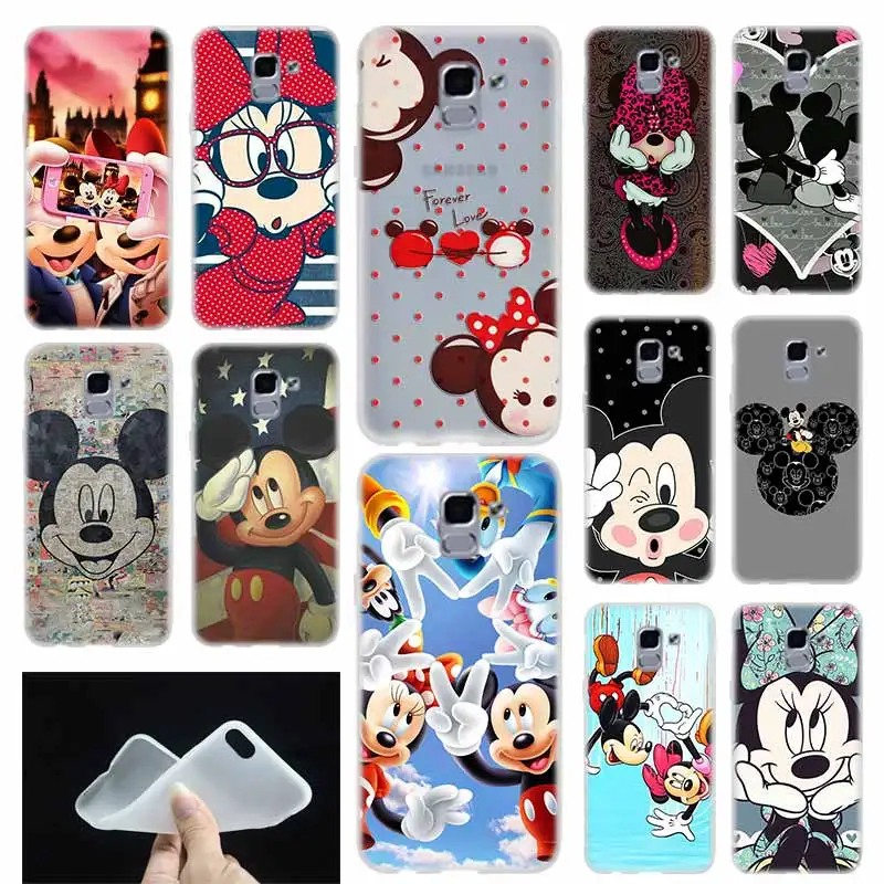 

case Soft Cover TPU Coque For Samsung Galaxy J6 J8 J3 J5 J7 J4 Plus 2018 2016 2017 EU Prime Pro Ace j610 mickey minnie mouse