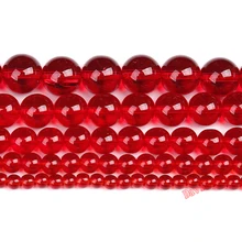 Натуральный камень гладкие красные стеклянные бусины 1" нить 6 8 10 12 мм выбрать размер для изготовления ювелирных изделий