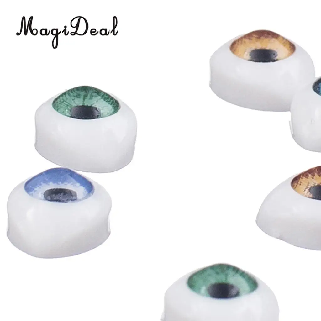 8Pcs Plastic Oval Fake Dolls Eyes Eyeballs for Children Kids DIY Mask Doll Bear Craft Toy Making 5mm Iris Accessory