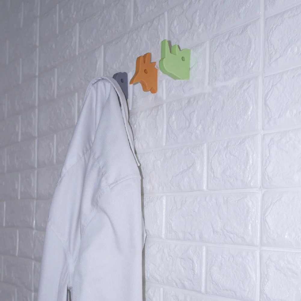 3pcs Animal Plastic Towel Hooks Creative Cartoon Wall Hanger Home Room