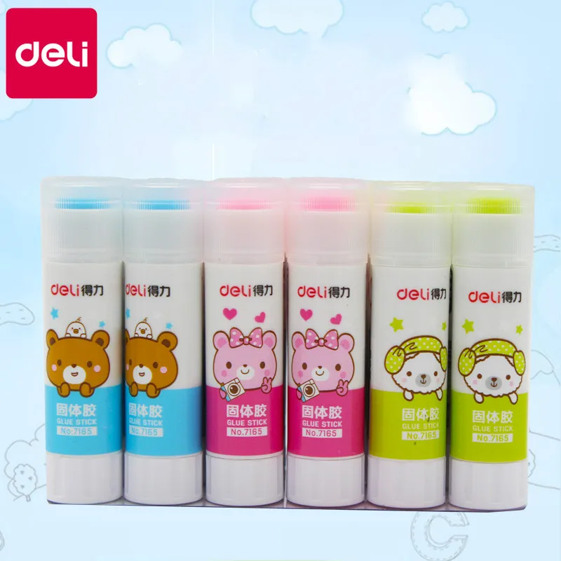 

Deli School Solid Glue Stick High Adhesive Sticky Glue Cute Stationery Office School Supplies (5pcs,Random Color)