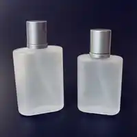 10pcs 30ML 50ML square frosted glass spray bottles perfume packaging bottle refillable perfume atomizer travel cosmetic bottle
