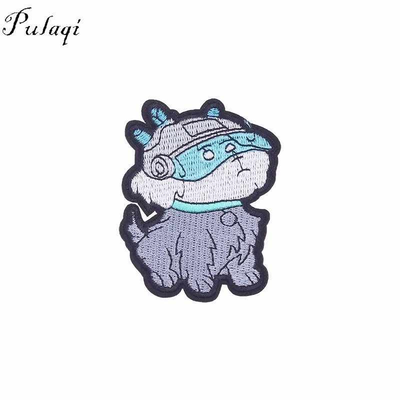 

Pulaqi Robot Cat Iron On Patches For T-Shirts Clothes Animal Embroidered Decoration For Kids Women Clothing Sticker