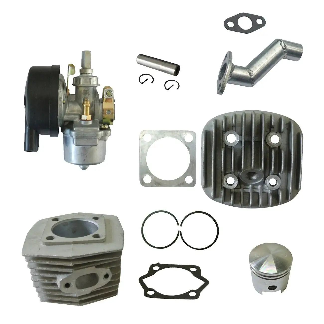 Головка цилиндра и 2xpiston кольцо Карбюратор ПОДХОДИТ ДЛЯ 66/80cc 2-тактный двигатель