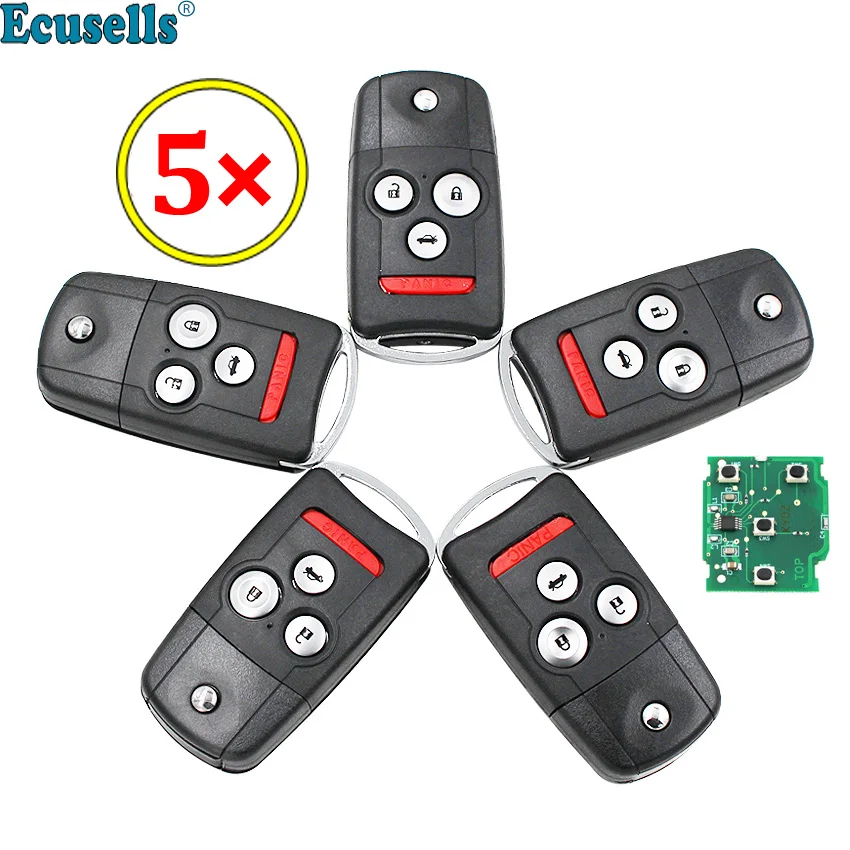 

5pcs/lot 3+1 Panic 4 Button Remote Key Fob 313.8MHz ID46 Chip for Acura MDX RDX 2007-2012 FCC ID: N5F0602A1A