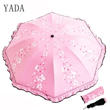 Cheap YADA New Anti UV Lace Vine Flower Umbrella Rainy Wedding Black Coating Umbrella For Women Folding Windproof Umbrellas Gift YD191 Cheap YADA New Anti UV Lace Vine Flower Umbrella Rainy Wedding Black Coating Umbrella For Women Folding Windproof Umbrellas Gift YD191