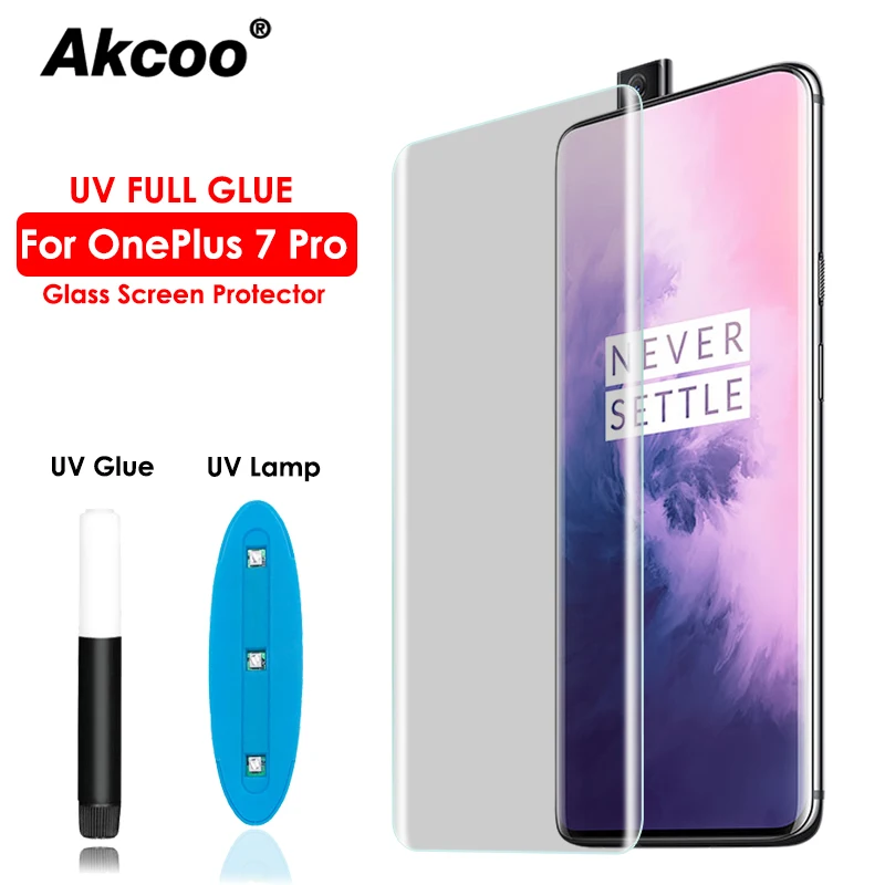 Akcoo полностью прозрачное 10D стекло для OnePlus 7 Pro защита экрана с защитой от