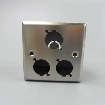 

Three ports D type stainless steel wall plate