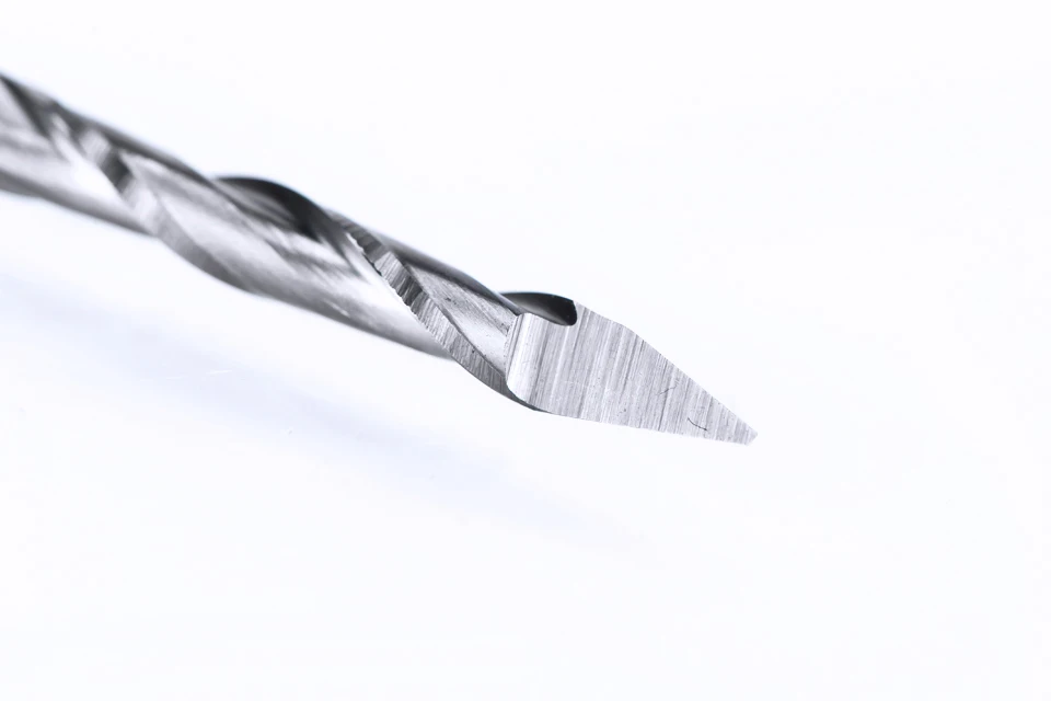 HUHAO 10 шт./лот 3,175 мм 2 флейты спиральные пирамидальные гравировальные насадки для дерева ЧПУ фрезы Нож Степень 30 для 2D 3D скульптуры