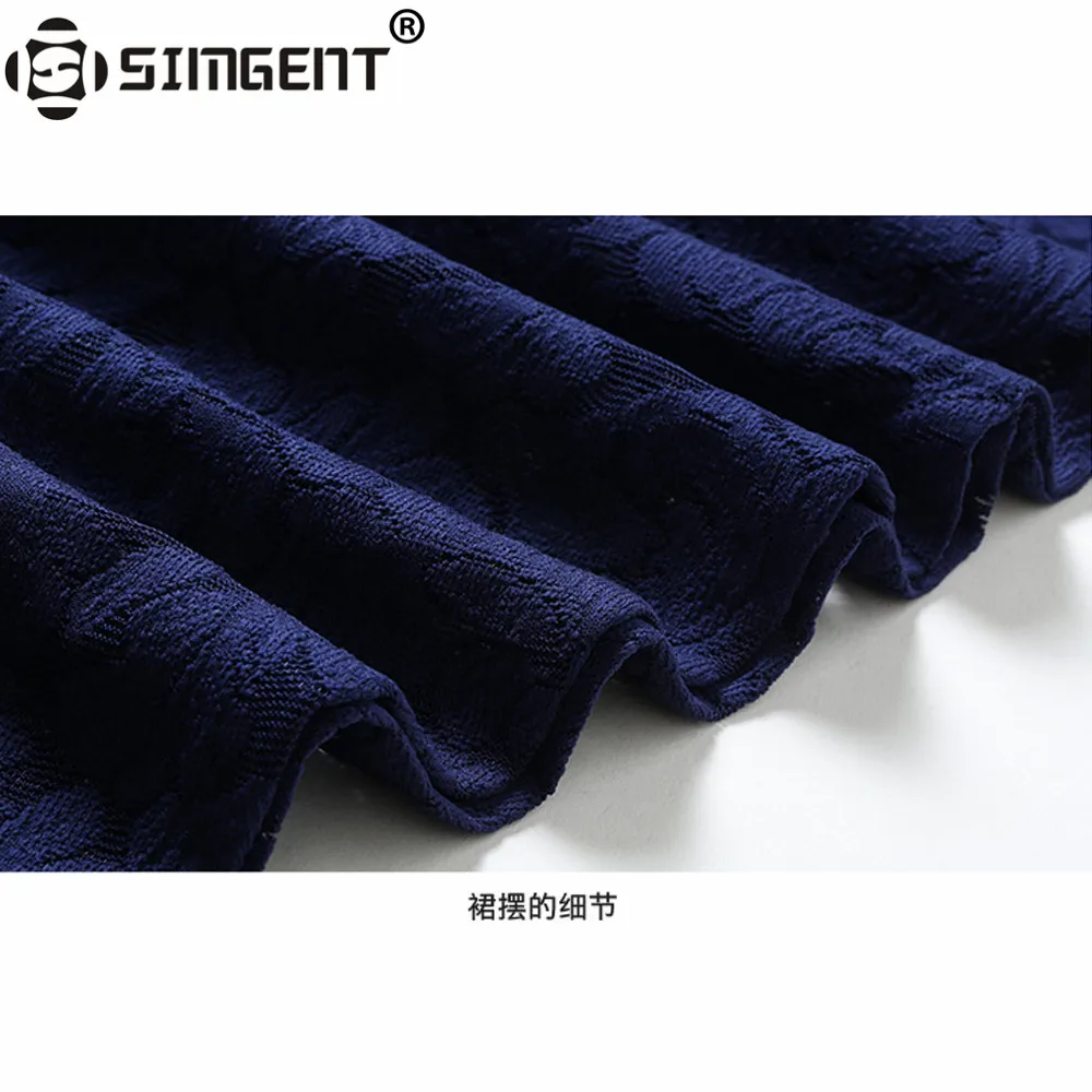 Simgent Новое весеннее офисное платье трапециевидной формы с рукавом три четверти и одним вырезом, винтажное кружевное платье, женская одежда SG712293