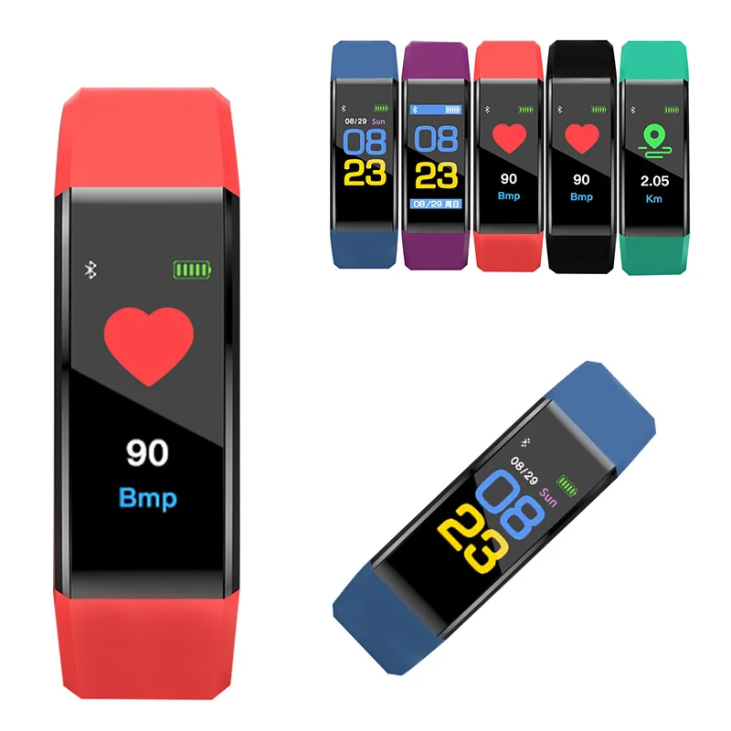 

Screen Smart Bracelet Heart Rate Monitor Fitness Blood Pressure/Oxygen IP67 Waterproof Smartwatch Pedometer for Android and IOS