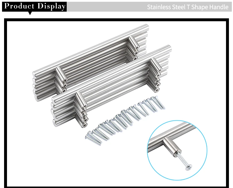 Ручка для кухонного шкафчика из нержавеющей стали, дверная ручка, выдвижной ящик для мебели