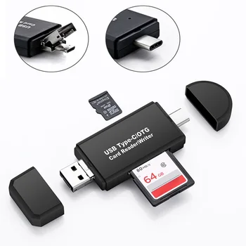 

Type C Micro USB USB 3 In 1 OTG Card Reader High-speed USB2.0 Universal TF SD for Android Computer Extension Headers