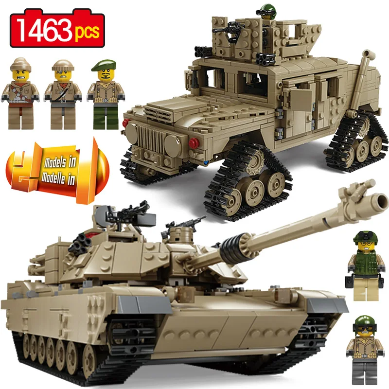 

Technic Military M1A2 Tank Collection Blocks Compatible City Police WW2 Abrams Main Battle Tank Weapon Bricks Kids Toys