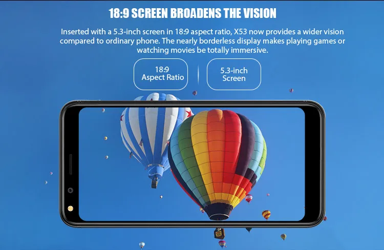 DOOGEE X53 1GB RAM 16GB ROM MTK6580M 1.3GHz Quad Core 5.3 Inch 2.5D Screen Dual Camera Android 7.0 3G Smartphone