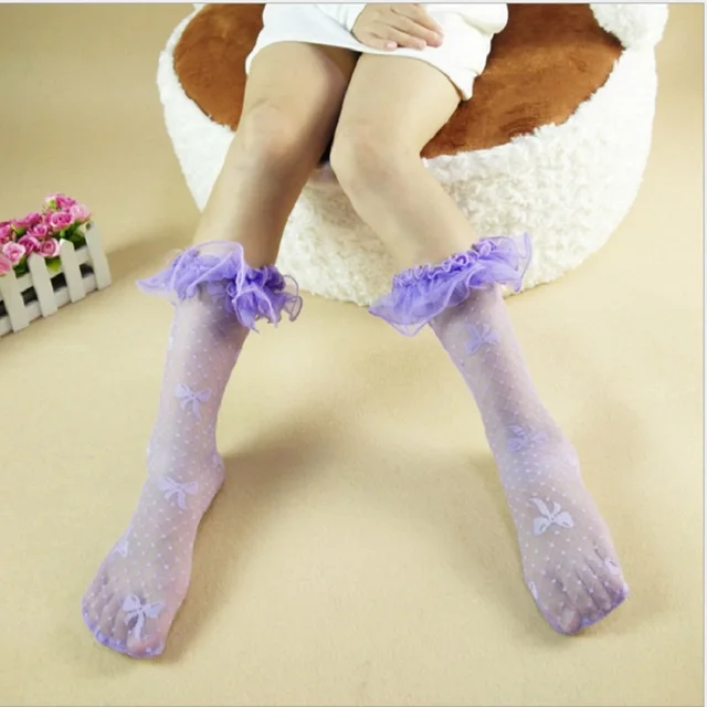 2 To 10 Years Old 5 Colors Girls Socks Lace Lace In The Tube Baby Kids