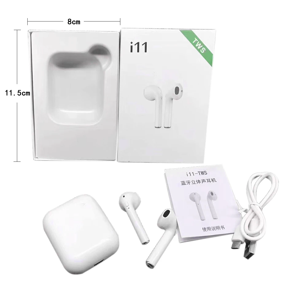 

Drop Shipping i11 TWS Bluetooth 5.0 Earphone For Xiaomi iPhone XS Xs Max 8plus Wireless Headset