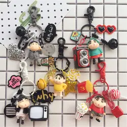 Милый Японский Аниме Crayon Shin-chan Shinnosuke Nohara кукла брелок для женщин кошелек сумка Подвески автомобиль брелок аксессуары