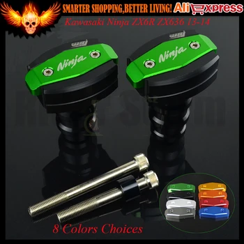 

New Motorcycle CNC Aluminum Frame Sliders Anti Crash Pads Protector Falling Protection For Kawasaki Ninja ZX6R ZX636 2013 2014