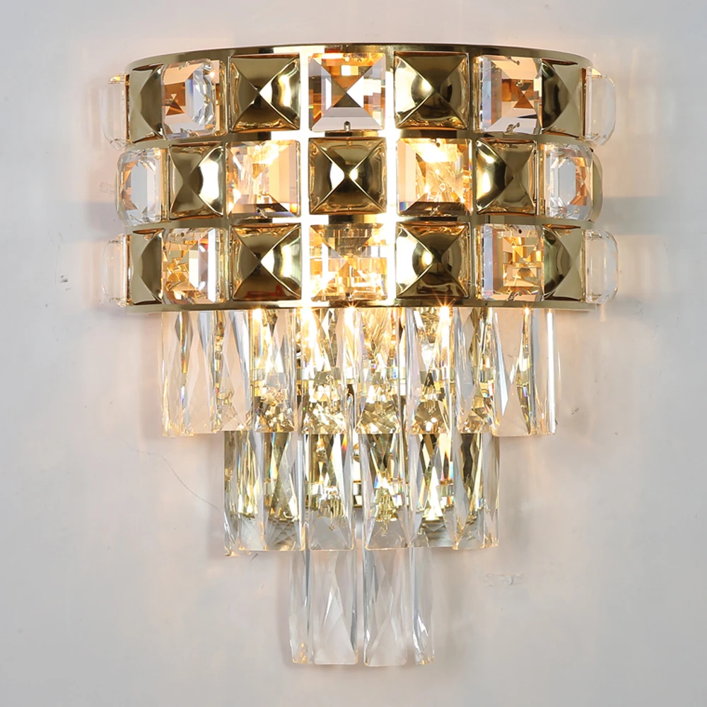 

luxury design crystal wall lamps LED wandlamp AC110V 220v lustre sconce wall lights for home