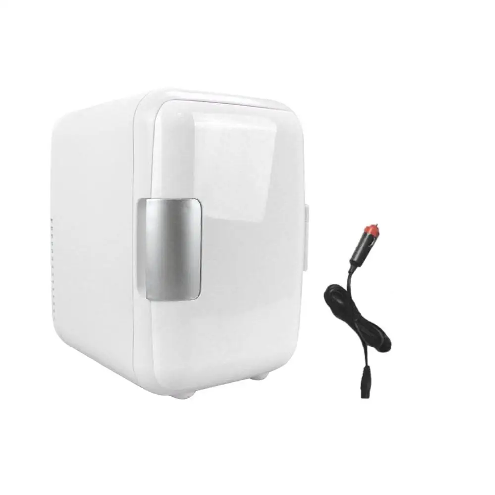 Компактный размер 4L автомобильные холодильники или двойного назначения 4L домашние автомобильные холодильники Ультра тихий низкий уровень шума автомобильные мини холодильники морозильная камера - Цвет: white car