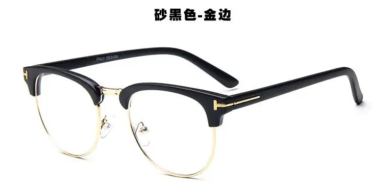 Новые дизайнерские золотые полуоправы мужские очки ретро модные черные женские очки оправа прозрачные линзы винтажные очки - Цвет оправы: C3