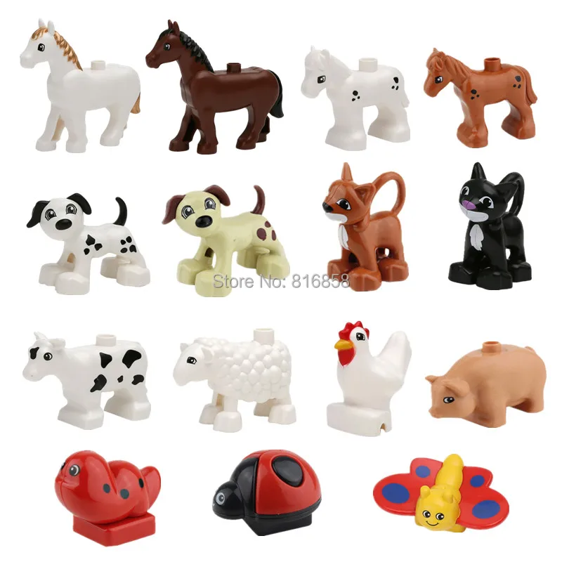In stock! Animals Building Blocks Dog Cat Cow Sheep Cock Pig Butterfly Pony Children Role Play Toys Baby Learning Toys Baby-Building : image In stock! Animals Building Blocks Dog Cat Cow Sheep Cock Pig Butterfly Pony Children Role Play Toys Baby Learning Toys Baby-Building